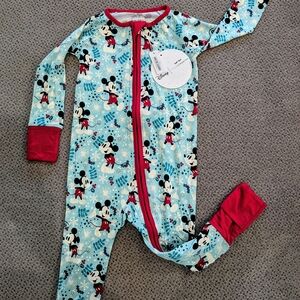 Little Sleepies Mickey Mouse Footie - Blue and Red